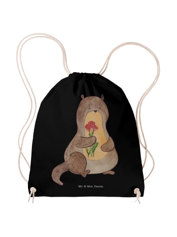 Mr. & Mrs. Panda Stofftasche Otter Blumenstrauß ohne Spruch in Schwarz