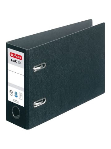 Herlitz Ordner Hartpappe A5 quer 7,5cm maX.file schwarz