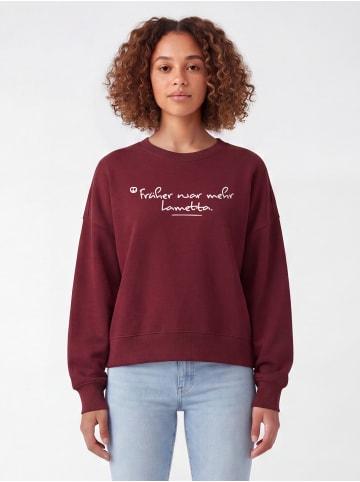 wat? Apparel Sweatshirt Früher war mehr Lametta in Weinrot