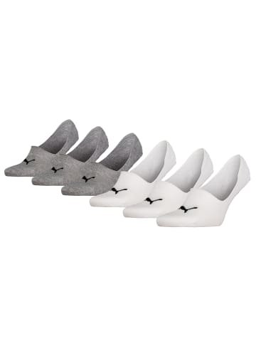 Puma Socken 6er Pack in Weiß/Grau