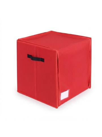 relaxdays Weihnachtskugel-Aufbewahrungsbox in Rot - (B)36,5 x (H)40 x (T)36,5 cm