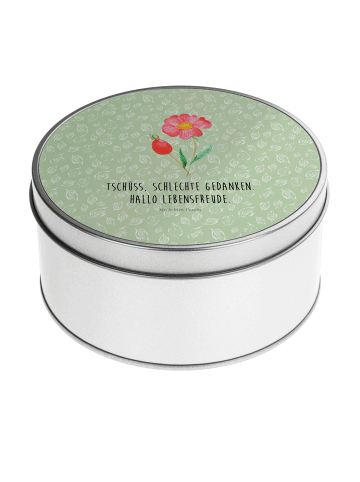 Mr. & Mrs. Panda Blechdose Blume HageRundunge mit Spruch in Blattgrün