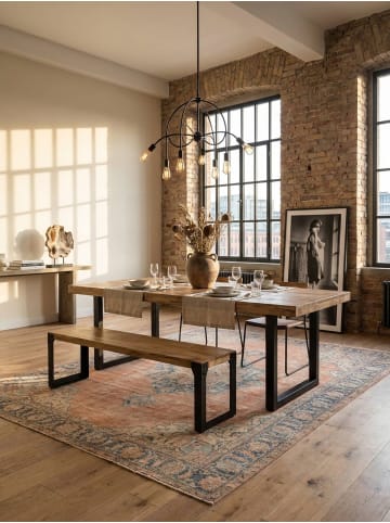 KADIMA DESIGN Esszimmerbank 160x40x45 cm Massivholz Metall Industrial,