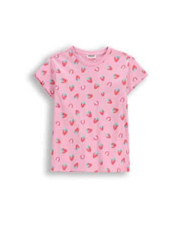 MOKIDA Baumwoll-T-Shirt mit kurzen Ärmeln in gedämpftes Rosa