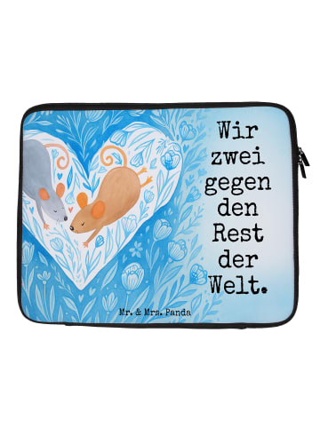 Mr. & Mrs. Panda Laptop Tasche Mäuse Herz Design mit Spruch in Weiß
