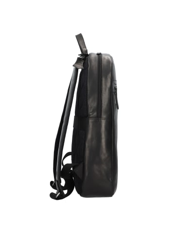 Greenburry Pure Black Daypack Leder 46 cm Laptopfach in black