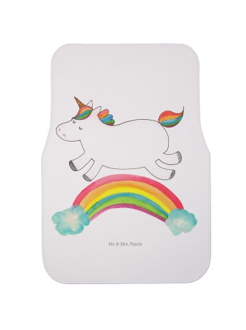 Mr. & Mrs. Panda Fahrer Autofußmatte Einhorn Regenbogen ohne Spruch in Weiß
