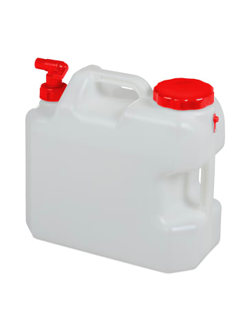 relaxdays Wasserkanister in Weiß/Rot - 18 l