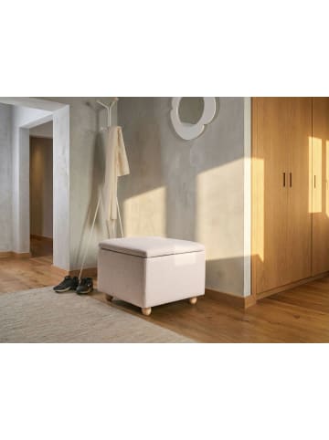 Beliani Pouf FERNDALE in Beige - (W) 60 x (H) 46 x (L) 60 cm