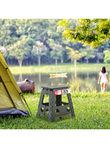 relaxdays 2 x Klapphocker in Hellgrau - (B)39 x (H)39 cm x (T)32 cm