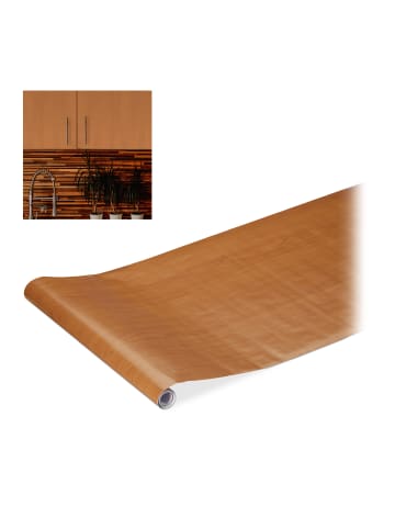 relaxdays Klebefolie Holzoptik in Braun - (B)45 x (T)200 cm