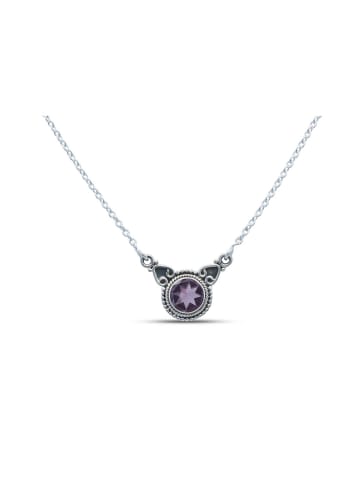 mantraroma 925er Silber - Collierketten (L) 43 cm mit Amethyst facettiert