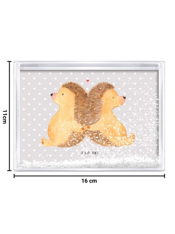 Mr. & Mrs. Panda Bilderrahmen Igel händchenhaltend ohne Spruch in Grau Pastell