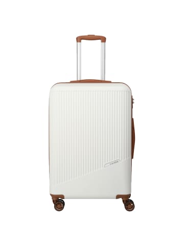 travelite Bali - 4-Rollen-Trolley M 67 cm in weiß/cognac