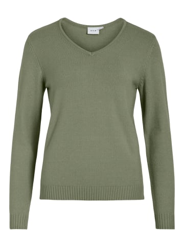 Vila Dünner Strickpullover Basic Stretch Sweater VIRIL in Hellgrün-2