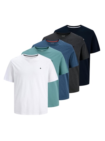 Jack and Jones 5er Pack T-Shirts Paulos Tee SS Crew Neck in Mehrfarbig
