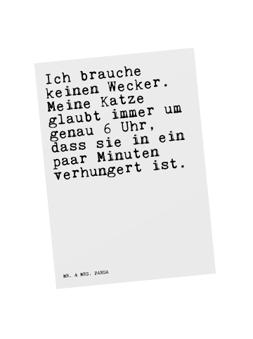 Mr. & Mrs. Panda Wanddeko Ich brauche keinen Wecker.... mit Spruch in Weiß