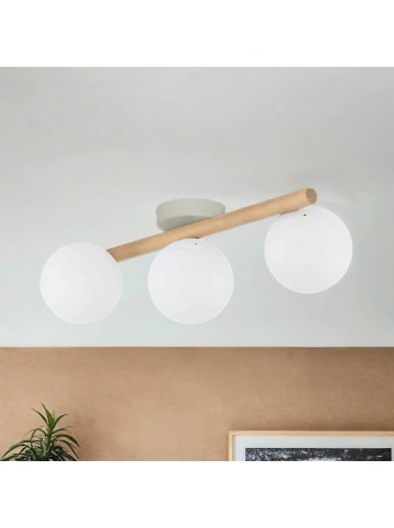 Licht-Erlebnisse Deckenlampe (B)23 x (L)47 x (H)17 cm in Holz hell Weiß