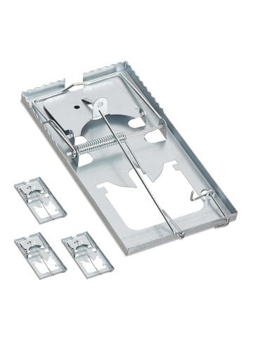 relaxdays 8x Rattenfalle in Silber