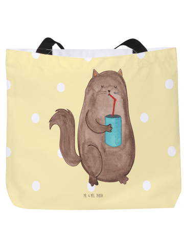Mr. & Mrs. Panda Strandtasche Katze Dose ohne Spruch in Gelb Pastell