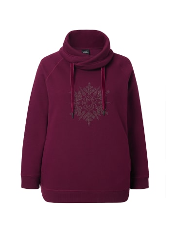 Ulla Popken Sweatshirt in dunkel weinrot