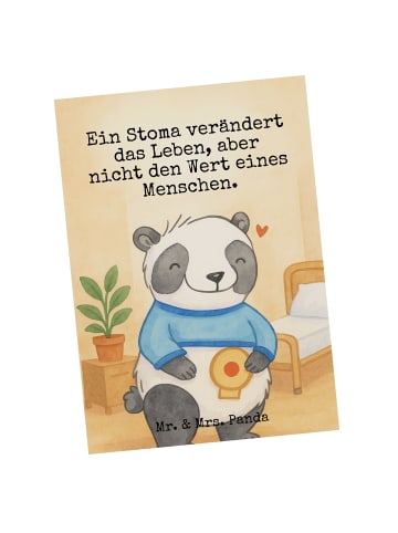 Mr. & Mrs. Panda Ansichtskarte Panda künstlicher Darmausgang Des... in Weiß
