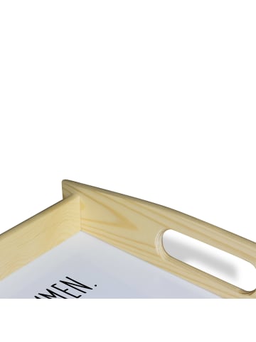 Mr. & Mrs. Panda Sofa Tablett Avocado Toast mit Spruch in Weiß