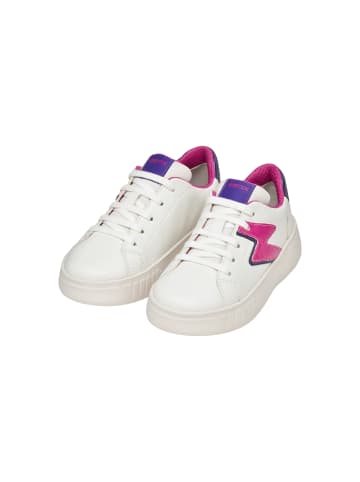 Geox Mikiroshi Synth.Lea – Low-Top-Sneaker mit Schnürung für Kinder Weiß