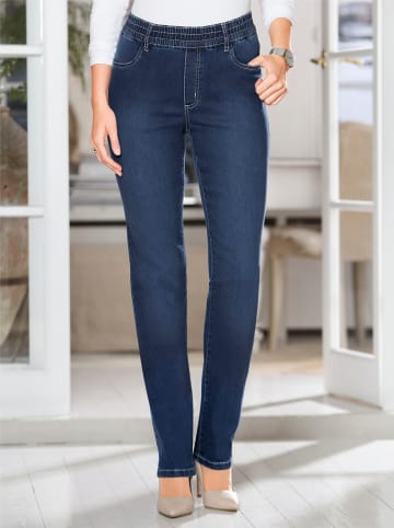 Sieh an! High-waist-Jeans in blue-stone-washed