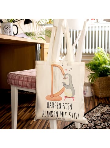 Mr. & Mrs. Panda Tasche Baumwolle Harfe mit Stil mit Spruch in Creme