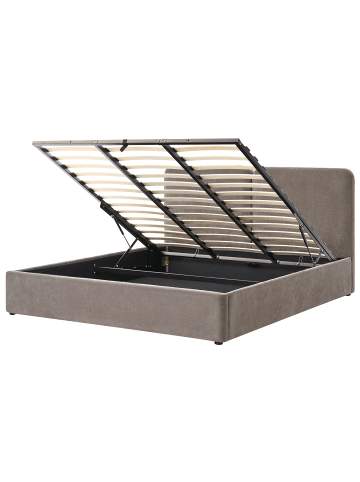 Beliani Doppelbett ARBOIS in Beige/Schwarz - (W) 188 x (H) 105 x (L) 216 cm