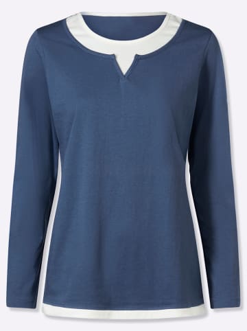 Sieh an! Langarm-Shirt in jeansblau