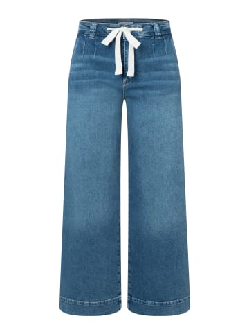 More & More verkürzte, weite Jeans in middle blue denim