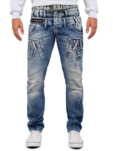 Cipo & Baxx Herren Regular Fit Jeans Stonewashed in Blue
