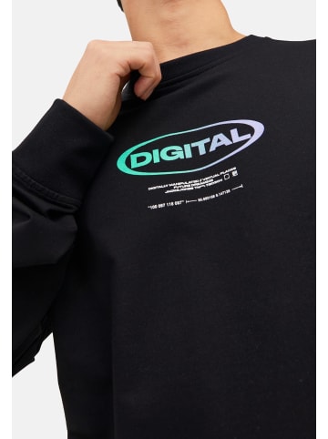 Jack & Jones Sweatershirt 'DIGITAL' in schwarz