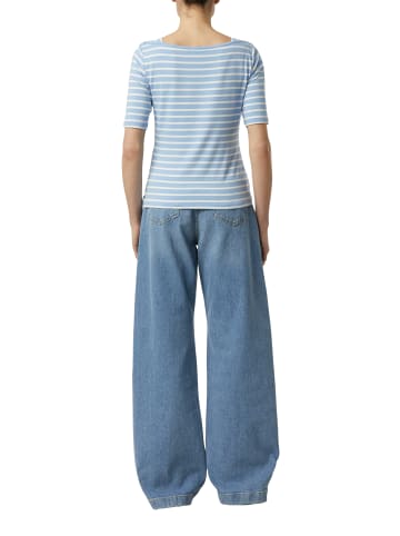 comma T-Shirt in blau weiß