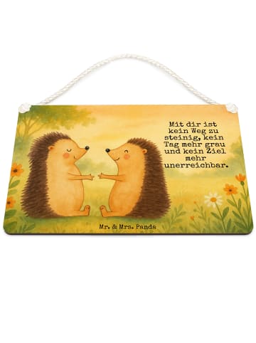 Mr. & Mrs. Panda Wegweiser Igel Liebe Design mit Spruch in Weiß