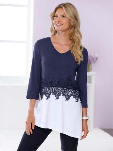 Sieh an! 3/4-Arm-Shirt in marine-weiß