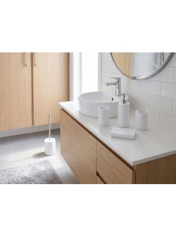 Beliani 5-tlg Badezimmer-Zubehör HUALLAGA in Weiß/Silber