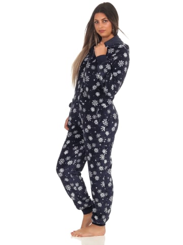 NORMANN Jumpsuit Overall Kapuze wterlichen Design in marine