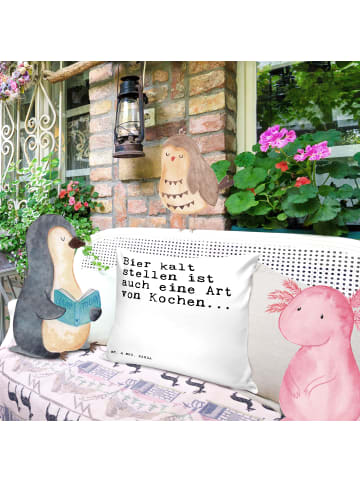 Mr. & Mrs. Panda Kissen 40x40 Bier kalt stellen ist... mit Spruch in Weiß