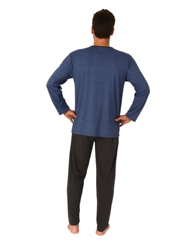 NORMANN Pyjama langarm Schlafanzug - 70393 in blau