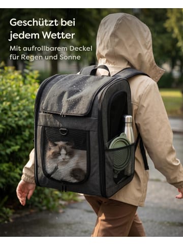 Knupis Katzen- & Hunderucksack 7kg - Oxford Netzdach Sicherheitsleine faltbar
