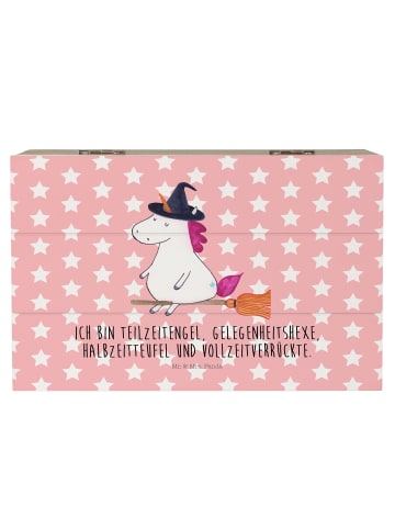 Mr. & Mrs. Panda Geschenkbox Einhorn Hexe mit Spruch in Rot Pastell