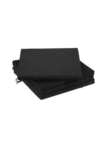 relaxdays 4x Stuhlkissen in Schwarz - 39,5 x 39,5 cm