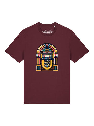 wat? Apparel T-Shirt Jukebox in Weinrot
