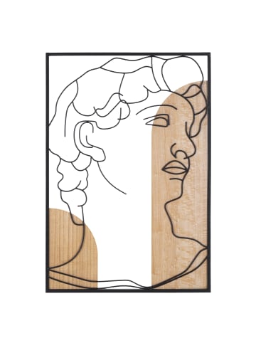 Mauro Ferretti 3D-Dekorplatte in schwarzer Holzoptik, 55 x 2 x 80 cm