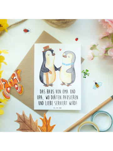 Mr. & Mrs. Panda babykarte Großelternliebe mit Spruch in Weiß