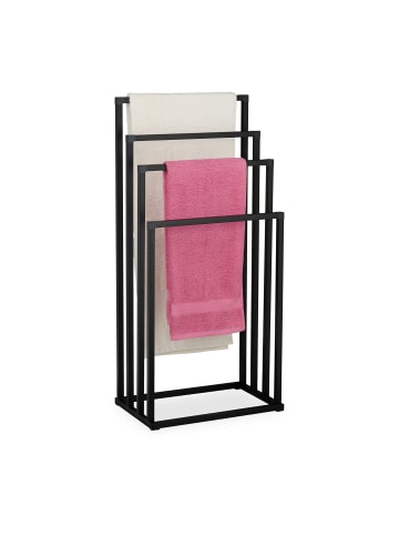 relaxdays Handtuchständer in Schwarz - (B)45 x (H)96,5 x (T)29 cm