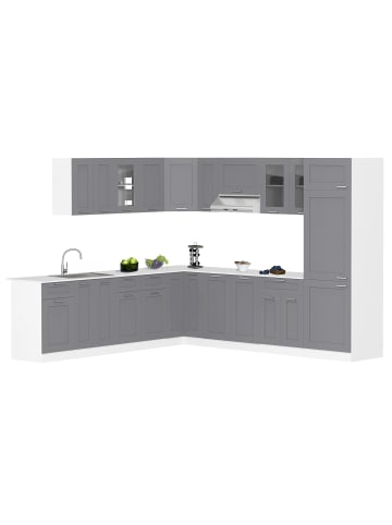 VCM  Küchenschrank B. 60 cm Hochschrank Küche Colura in Weiß / Anthrazit